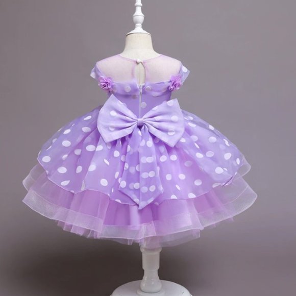 Polka Dot Baby Dress, Easter Baby Dress, Birthday Baby Dress, Purple Baby Dress - Picture 2 of 3